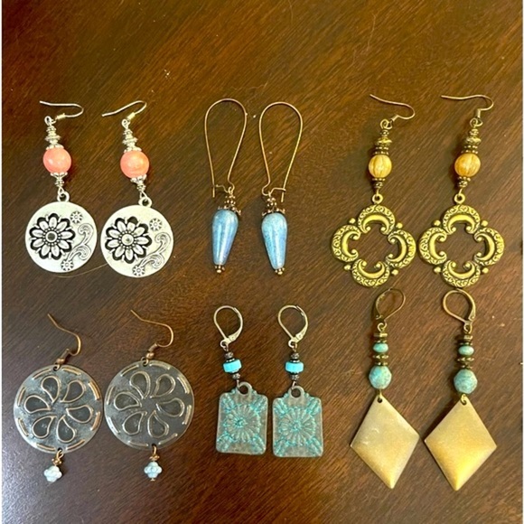 Earring Lot 10 Pair Handcrafted Artisan Earrings  NEW # 185 Bohemian Earrings - Picture 5 of 6